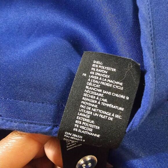 COS Belted Scuba Wrap Dress Blue Size 2 Short Sleeve - Picture 8 of 8